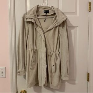 Beige Suede Hooded Jacket from Zara